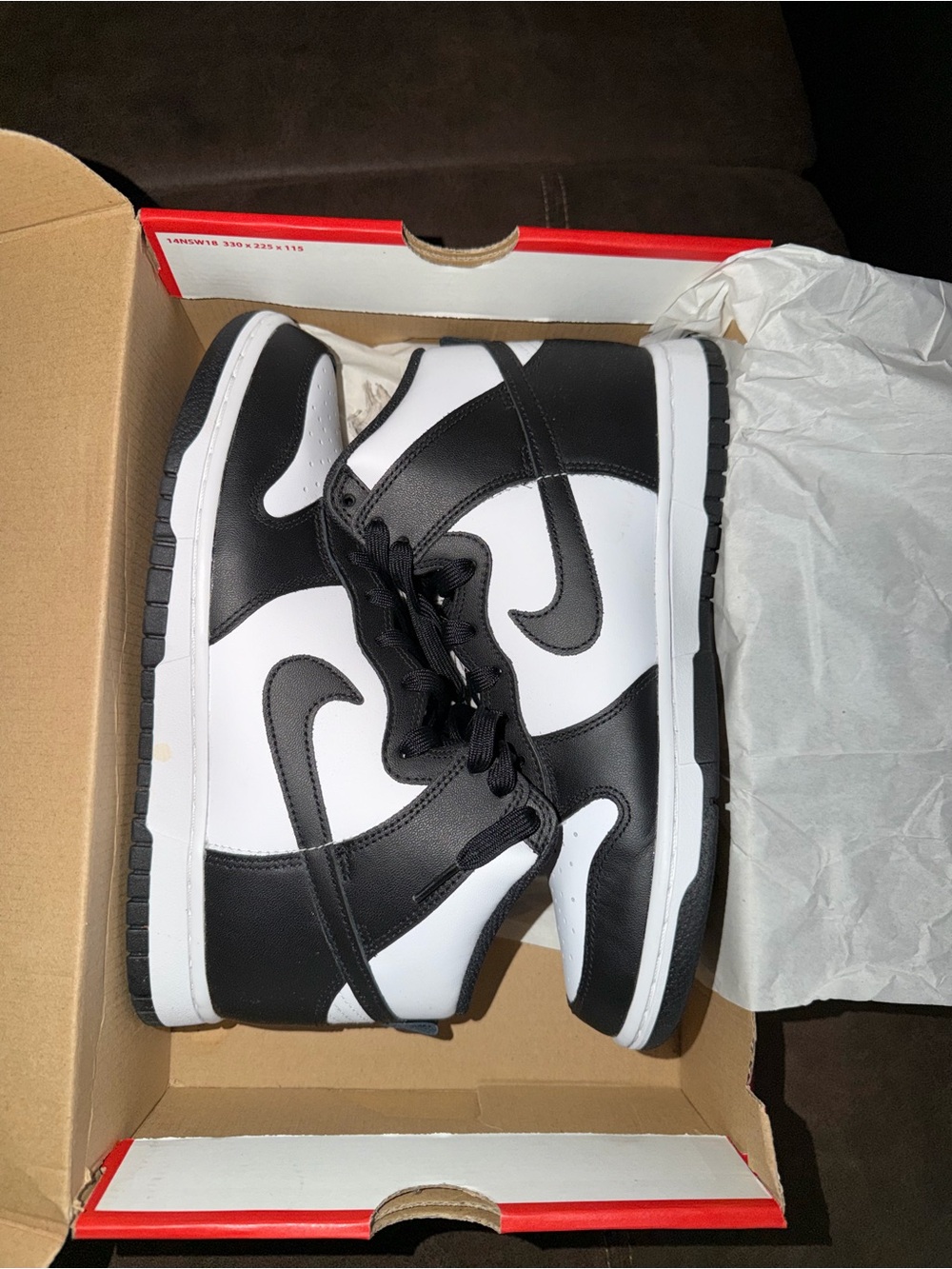 Nike panda hightop dunks